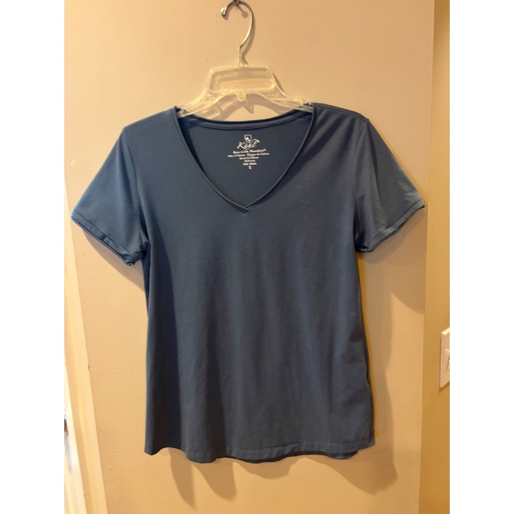 Kuhl Womens Blue V-Neck Short Sleeve Performance T-Shirt Size Small RN108846